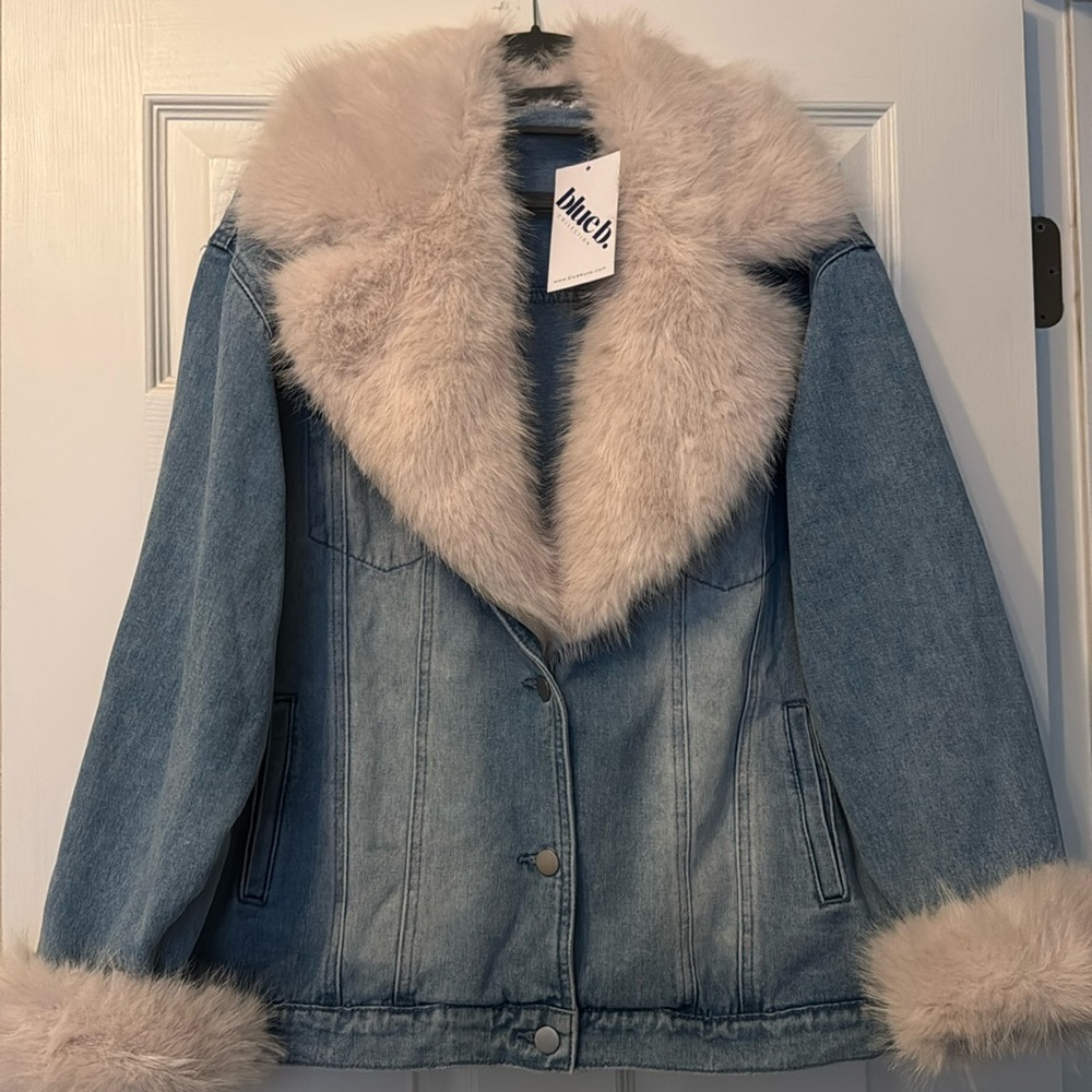 Denim and Faux Fur Jacket